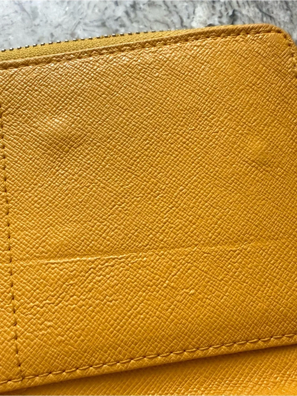 Furla Mustard Yellow Leather long Zip Wallet
